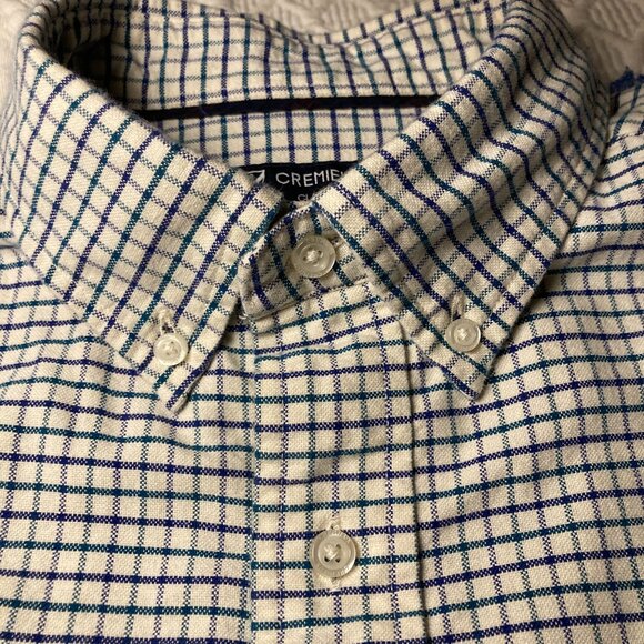 Vintage Cremieux - Size L - White with Subtle Blue / Purple plaid - Picture 2 of 9